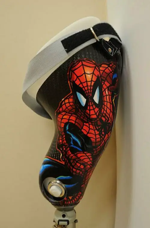 A Step Ahead Spiderman prosthetic limb