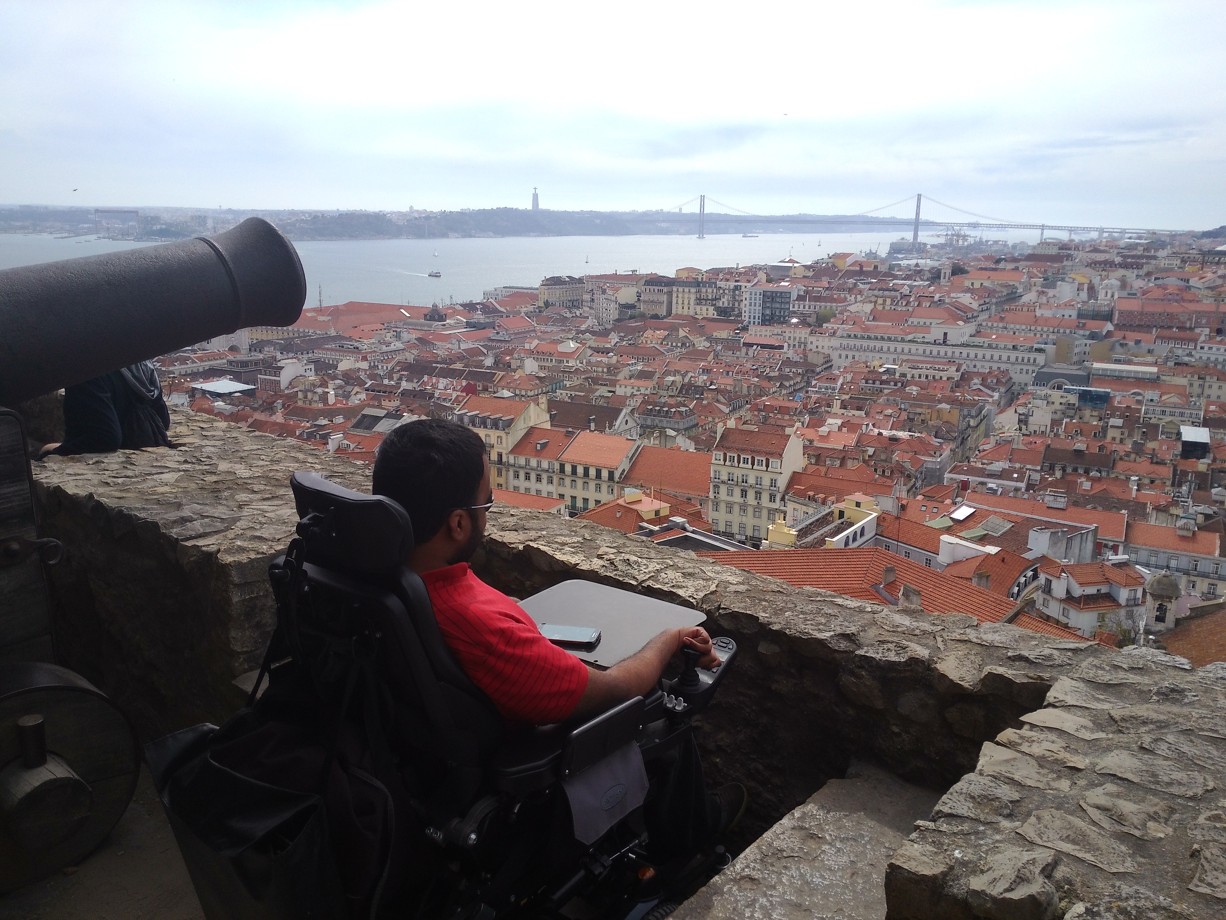 Looking out over Lisbon from the São Jorge Castle.