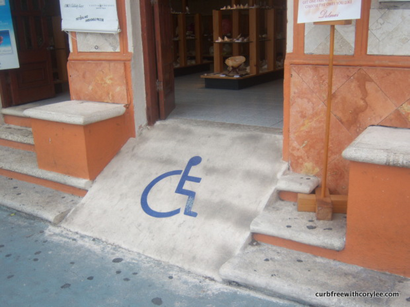 This steep ramp was at a store in Cozumel, Mexico, but at least they tried. lol