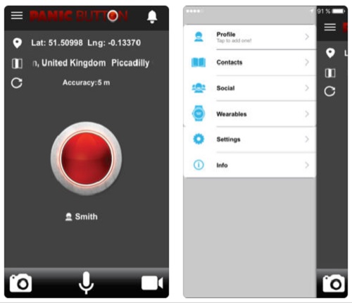 Red Panic Button app