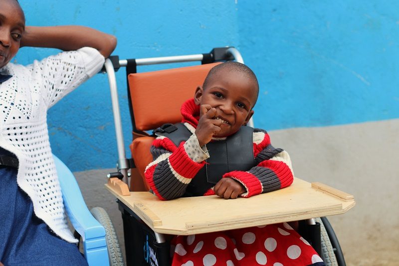 Disabled African child in wheelchair