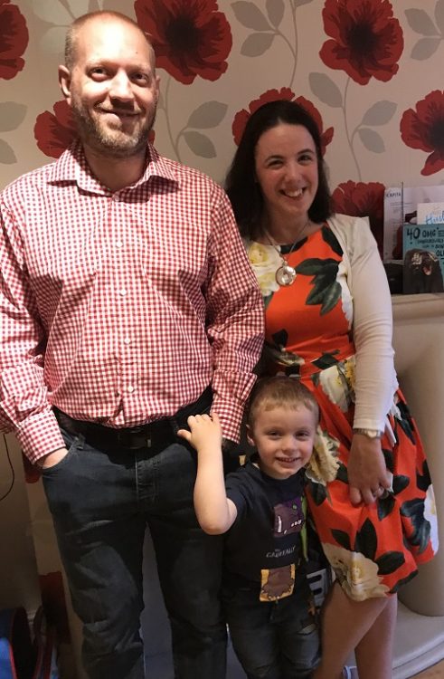 Aideen with her son and husband