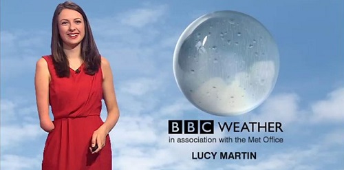 Disabled BBC weather presenter Lucy Martin