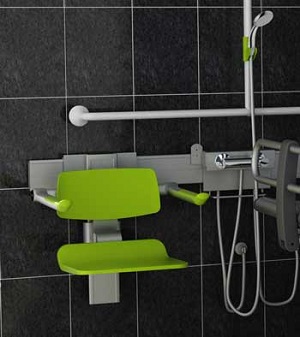 Closomat green shower seat