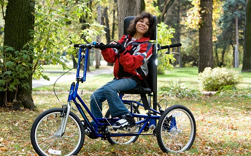 Disabled woman on a Freedom Concept bike
