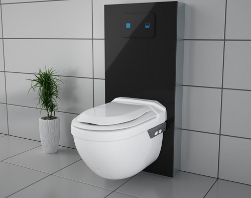 Closomat Asana toilet with black back panel
