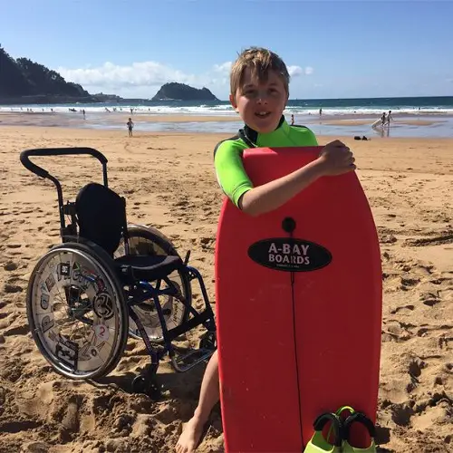 Handiscover CEO Sebastian's son on an accessible holiday