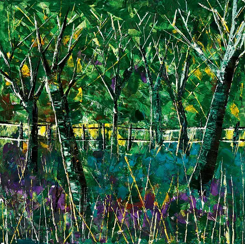Disabled artist Tom Yendell's painting of a forest