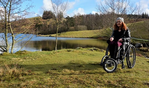 Wheelchair user Carrie-Ann Lightley in the Lake District