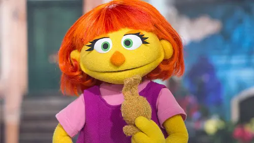 Autistic puppet Julia on Sesame Street