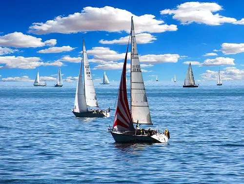 Sailboats on calm sea