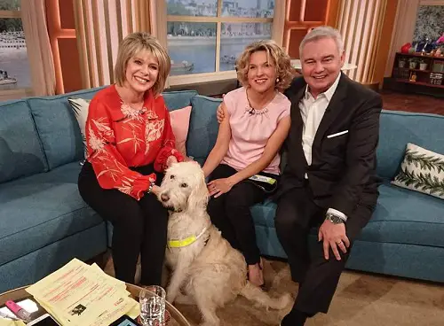 Guide Dog for blind woman Verity on This Morning sofa with Eamonn Holmes and Ruth Langsford