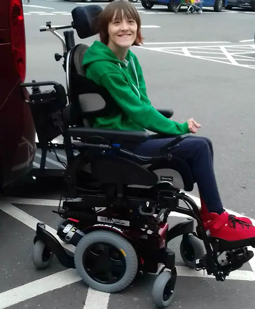 Ailsa in her electric wheelchair