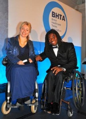 Claire from Trabasack with Ade Adepitan
