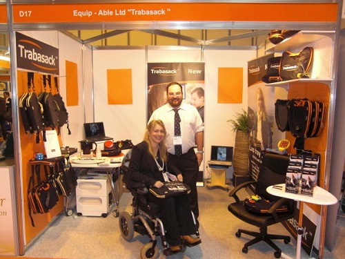 Clare and Duncan at Naidex on the Trabasack stand
