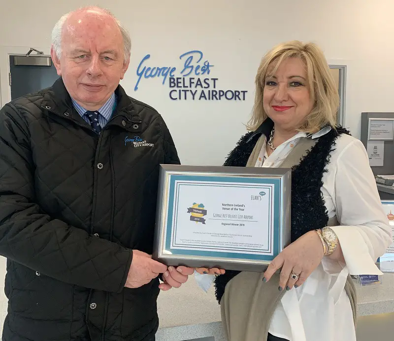George Best Belfast City Airport with the Euan's Guide award