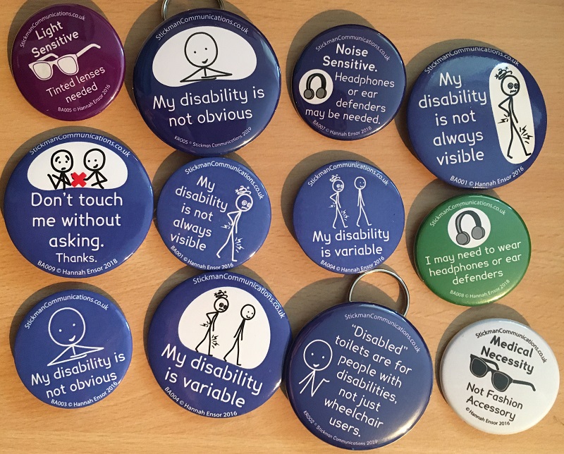 A collection of badges from Stickman Communications