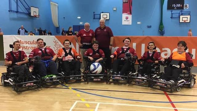 Muscle Warriors Powerchair Football Club that includes Ryan, Rhys and Tom