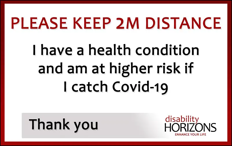 Covid-19 2M social distance card sign
