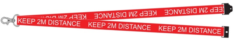 Keep 2M distance lanyard in red