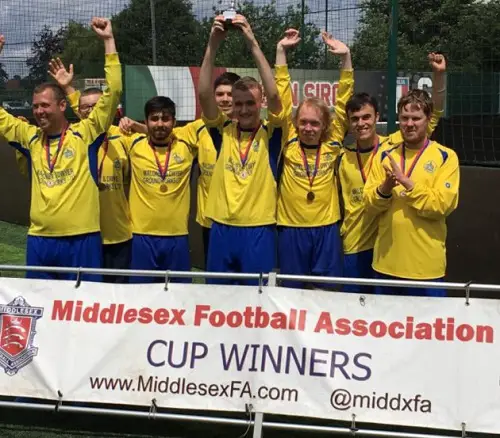 Middlesex football team having won