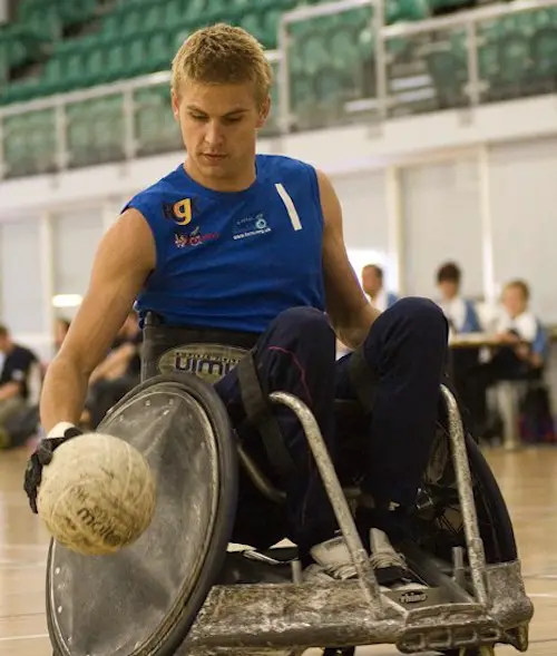 Steve Brown playing wheelchair rugby