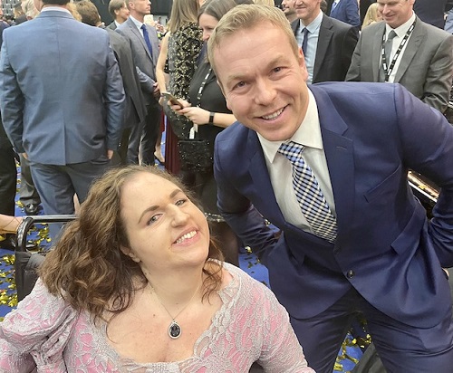 Georgina Moore with Chris Hoy at BBC Sport's Personality of the Year