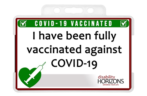 Disability Horizons fully vaccinated against Covid-19 card