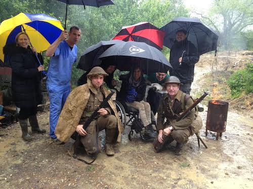 Kez Margrie on location with Operation Ouch! while recording WW1 Special 2