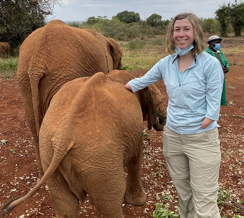 Amputee Brittany at Elephant Orphanage in Nairobi Kenya