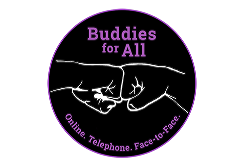 Buddies for all logo showing two fists together