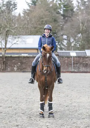 Sophie Christiansen riding on a horse