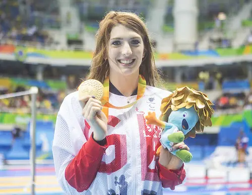 Bethany Firth Paralympic swimmer smiling at the camera