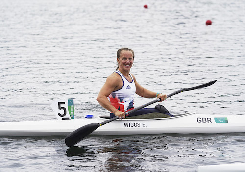 Emma Wiggs in canoe