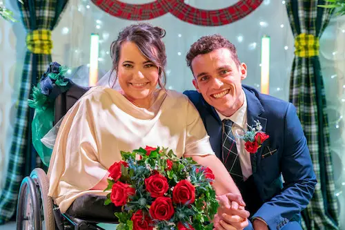 Courtney-and-Jesse-in-wedding-attire-on-Hollyoaks