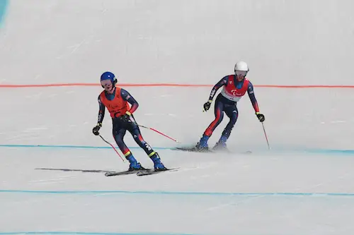 Neil and Andrew Simpson racing in the Super G